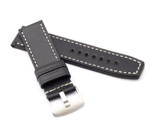 Load image into Gallery viewer, Marino Parallel : Luxury Calf Saddle Leather Watch Strap BLACK 22, 24, 26