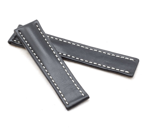 Marino Deployment : Saddle Leather Watch Strap BLACK