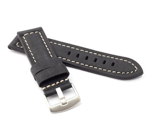 Vertigo Parallel : Buffalo Suede Watch Strap and buckle - BLACK BROWN 22 mm