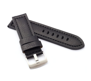 Firenze Parallel : Vintage Calf Leather Watch Strap BLACK for Panerai