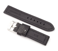 Load image into Gallery viewer, Firenze Parallel : Shark Leather Watch Strap BLACK  24 mm