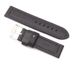 Classic Parallel : Padded Calf Leather Watch Strap 24 mm BLUE