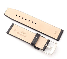 Load image into Gallery viewer, Marino Parallel : Alligator-Embossed Saddle Leather Watch Strap BLUE
