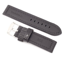 Load image into Gallery viewer, Firenze Parallel : Shark Leather Watch Strap MID BROWN for Panerai - Pewter &amp; Black