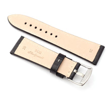 Load image into Gallery viewer, Marino : Alligator-Embossed Saddle Leather Watch Strap BLACK 24mm, 26mm