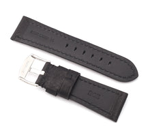 Load image into Gallery viewer, Firenze : Vintage Calf Leather Watch Strap BLACK for Panerai - Pewter &amp; Black