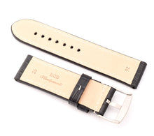 Load image into Gallery viewer, Marino Parallel : Alligator-Embossed Saddle Leather Watch Strap BLUE