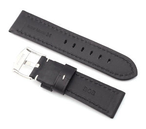 Classic : Padded Calf Leather Watch Strap MID BROWN 24 mm