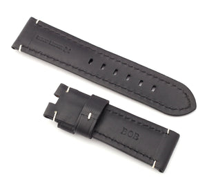Classic Deployment  : padded Calf Leather Watch Strap BROWN 24mm for Panerai