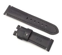 Load image into Gallery viewer, Classic Deployment  : Calf Leather Watch Strap BLACK 24mm for Panerai - Pewter &amp; Black