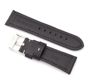 Classic : padded Calf Leather Watch Strap Band 26 mm  BLACK
