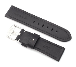 Classic : Smooth Padded Calf Leather Watch Strap BLUE 24 mm