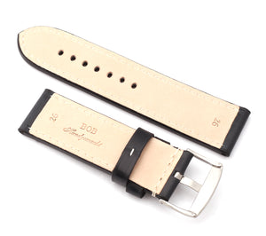 Marino Parallel : SHELL CORDOVAN Leather Watch Strap BLACK 22, 24 & 26mm