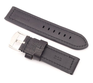 Firenze Parallel : Calf Leather padded Watch Strap DARK BROWN 24 mm