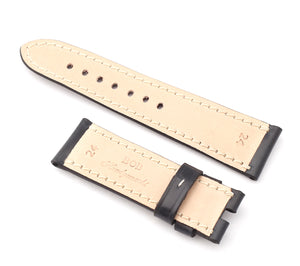 Marino Deployment: SHELL CORDOVAN Leather Watch Strap BLACK 24mm