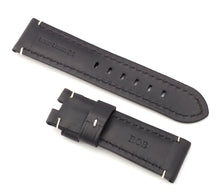 Load image into Gallery viewer, Classic Deployment  : Padded Calf Leather Watch Strap MID BROWN 24mm - Pewter &amp; Black
