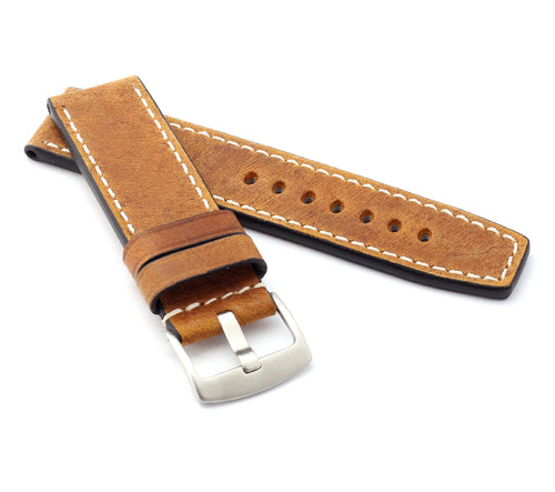 Marino Parallel : VINTAGE CALF Saddle Leather Watch Strap BRANDY 24, 26mm