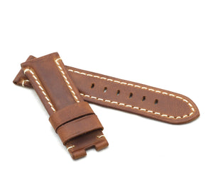 Vertigo Deployment  : Buffalo Suede leather Watch Strap for clasp  BLACK 24 mm