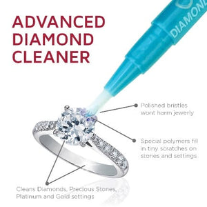 Connoisseurs Diamond Dazzle Stik Sanitizing Cleaner & Polish engagement rings, - Pewter & Black