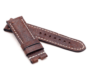 Marino Deployment: VINTAGE CALF Saddle Leather Watch Strap BROWN 24mm