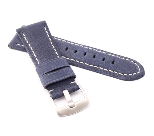 Vertigo : Buffalo Suede Watch Strap BLUE 26 mm - Pewter & Black