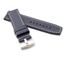 Load image into Gallery viewer, Marino Parallel : PREMIUM Calf Saddle Leather Watch Strap BLUE 22, 24, 26 MM