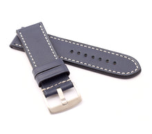 Load image into Gallery viewer, Marino Parallel : PREMIUM Calf Saddle Leather Watch Strap BLUE 22, 24, 26 MM