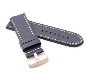 Marino Parallel : PREMIUM Calf Saddle Leather Watch Strap BLUE 22, 24, 26 MM
