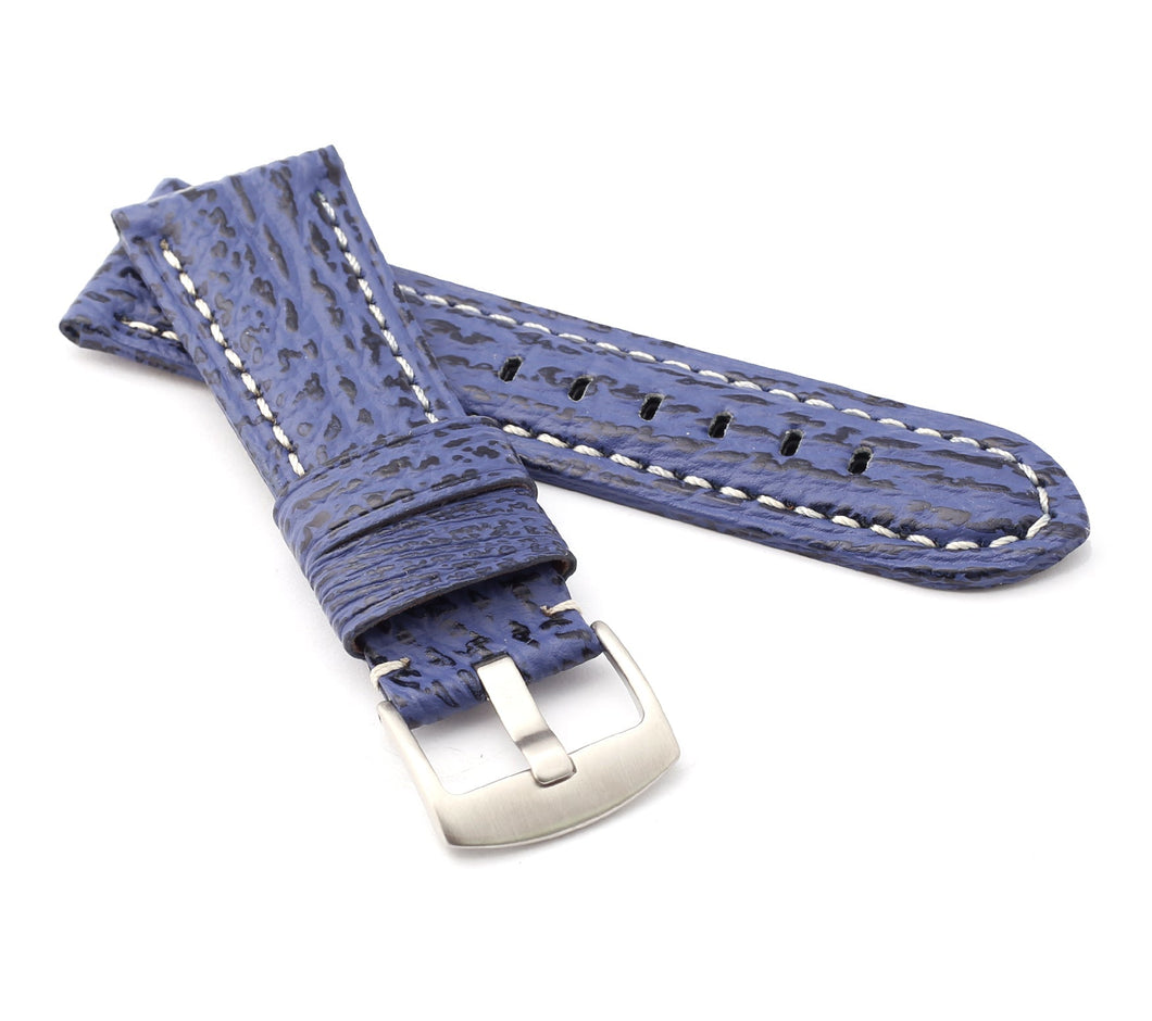 Firenze : Shark Leather Watch Strap BLUE for Panerai 26 mm