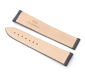 Marino Deployment : Saddle Leather Watch Strap BLUE / WHITE 20mm 22mm