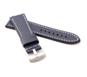 Marino : Premium Calf Saddle Leather Watch Strap BLUE 24mm, 26mm