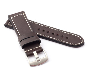 Marino : Premium Calf Saddle Leather Watch Strap DARK BROWN 24mm, 26mm