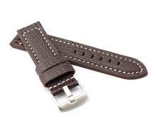 Load image into Gallery viewer, Firenze Parallel : Shark Leather padded Watch Strap BROWN 24 mm