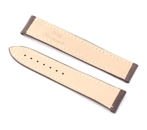 Marino Deployment : Saddle Leather Watch Strap BROWN / WHITE 20mm 22mm