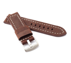 Vertigo Parallel : Buffalo Suede Watch Strap and buckle - BLACK BROWN 22 mm - Pewter & Black