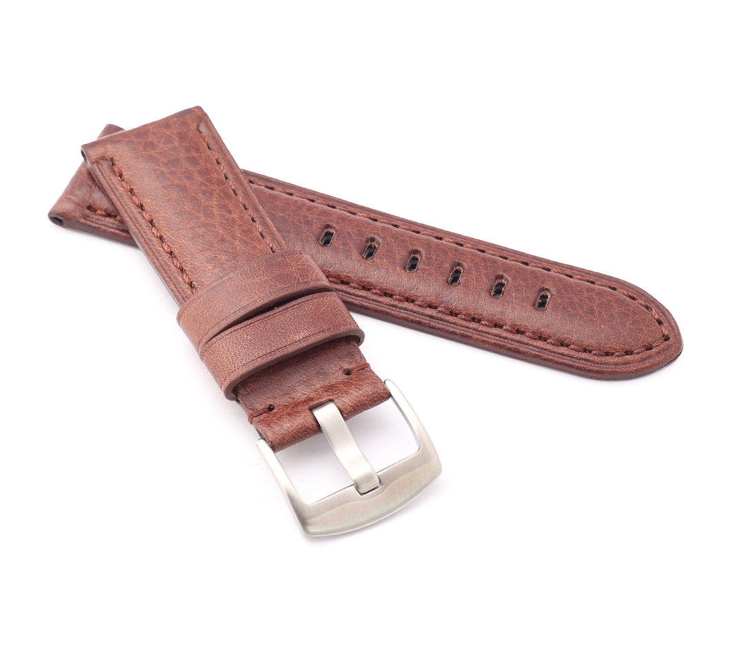Firenze : Vintage Calf Leather Watch Strap BROWN 24 mm for Panerai