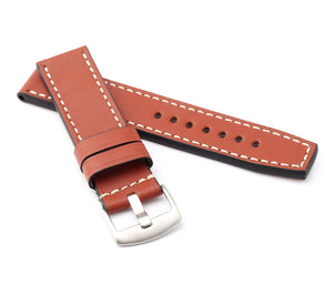 Marino Parallel : Luxury Saddle Leather Watch Strap GOLD BROWN 22,24,26
