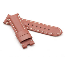 Load image into Gallery viewer, Classic Deployment  : Padded Calf Leather Watch Strap MID BROWN 24mm - Pewter &amp; Black