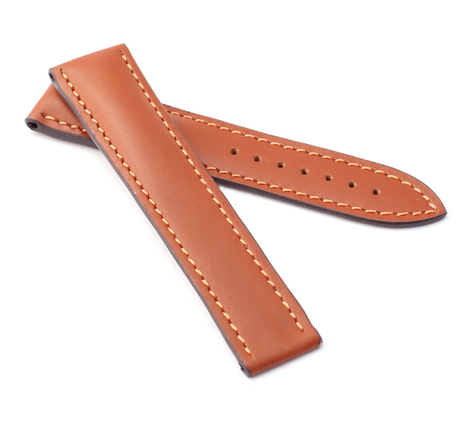 Marino Deployment : Saddle Leather Watch Strap GOLD BROWN 20mm 22mm