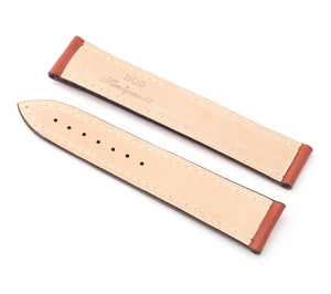 Marino Deployment : Saddle Leather Watch Strap GOLD BROWN / WHITE 20mm 22mm