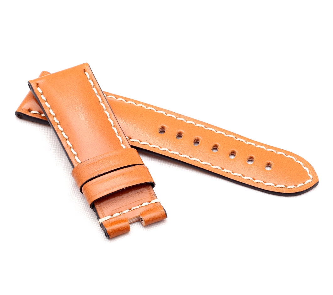 Marino Deployment: VINTAGE CALF Saddle Leather Watch Strap BRANDY 24 mm