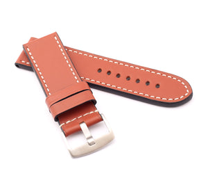 Marino Parallel : Luxury Saddle Leather Watch Strap GOLD BROWN 22,24,26