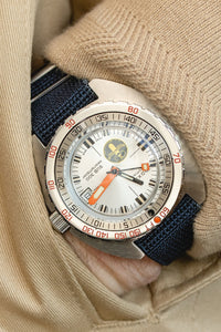 Erika's Originals Trident MN™ Watch Strap in Full Blue with Brushed Steel Hardware (Promo Photo)