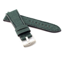 Load image into Gallery viewer, Marino : Canvas &amp; Leather Watch Strap GREEN 24mm, 26mm