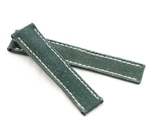 Load image into Gallery viewer, Marino Deployment : Canvas &amp; Leather Watch Strap GREEN