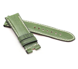 Marino Deployment: VINTAGE CALF Saddle Leather Watch Strap GREEN 24mm