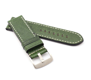 Marino Parallel : VINTAGE CALF Saddle Leather Watch Strap GREEN 22, 24, 26mm