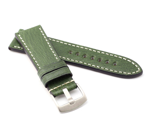 Marino: VINTAGE CALF Saddle Leather Watch Strap GREEN 26mm