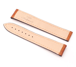 Marino Deployment : Alligator-Embossed Leather Watch Strap GOLD BROWN 20mm 22mm