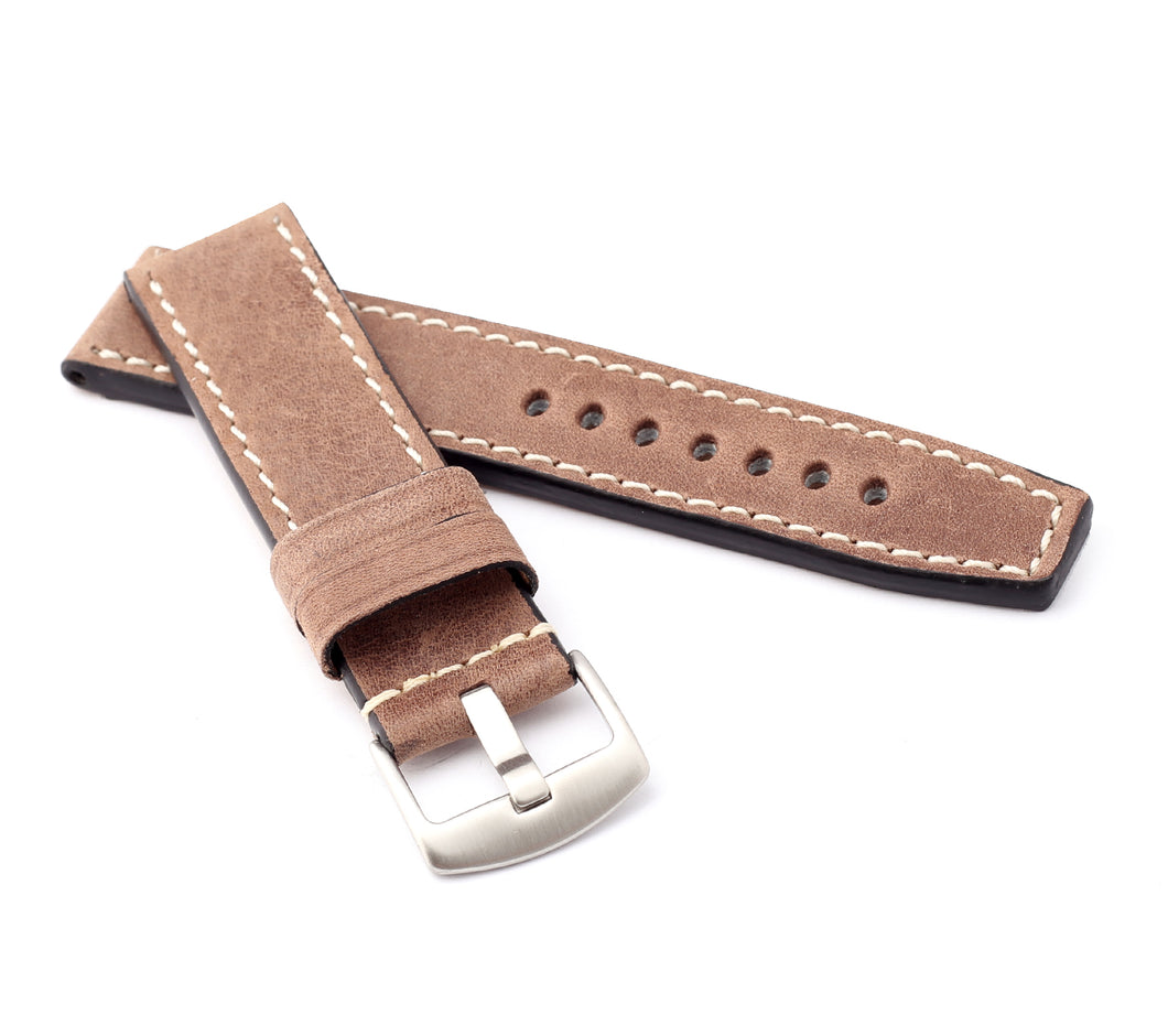 Marino Parallel : VINTAGE CALF Saddle Leather Watch Strap MERIGO 22, 24, 26mm